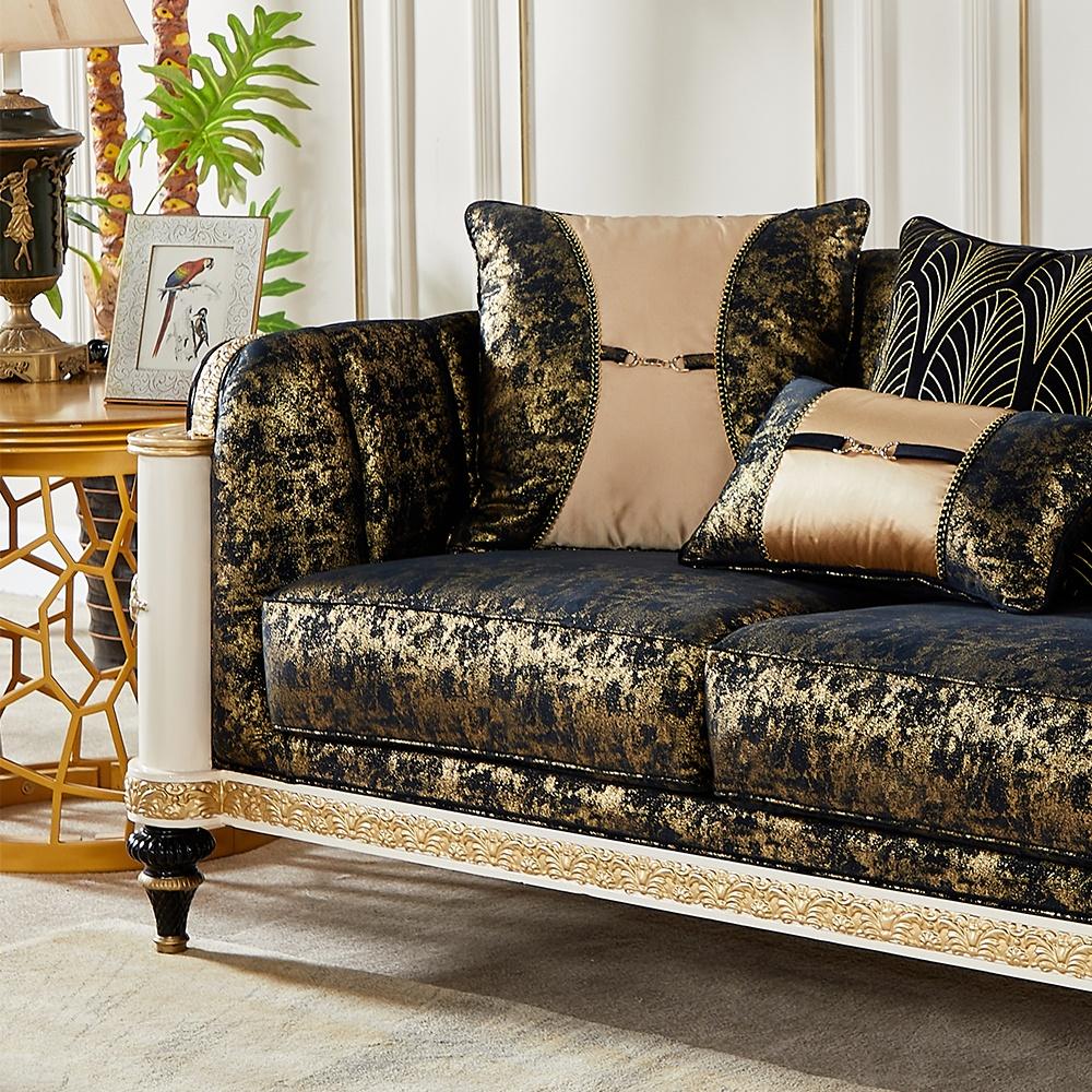 

    
Classic Black & Gold Wood Living Room Loveseat Homey Design HD-23937
