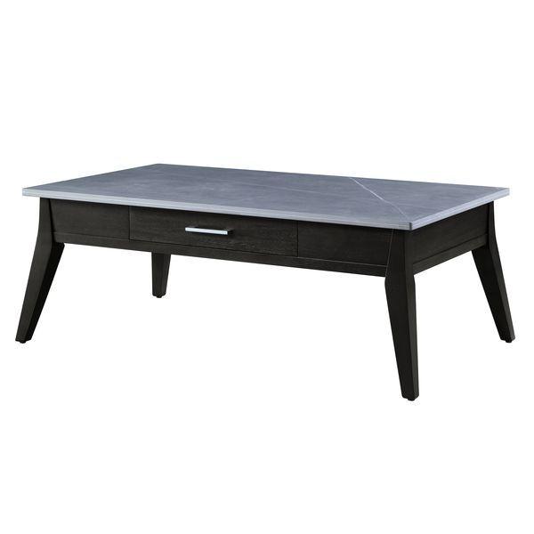 

    
Classic Blue Marble & Dark Brown Coffee Table by Acme Zemocryss LV00608
