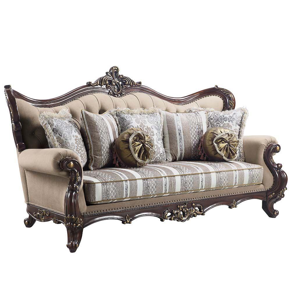 

    
Classic Brown & Cherry Sofa + Loveseat + Chair by Acme Ragnar LV01122-3pcs
