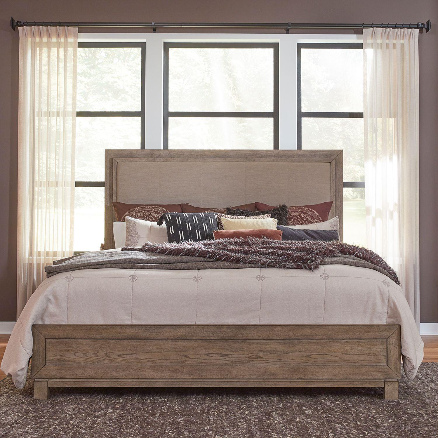 Classic Platform Bed Canyon Road (876-BR) 876-BR-KUB in Brown Linen