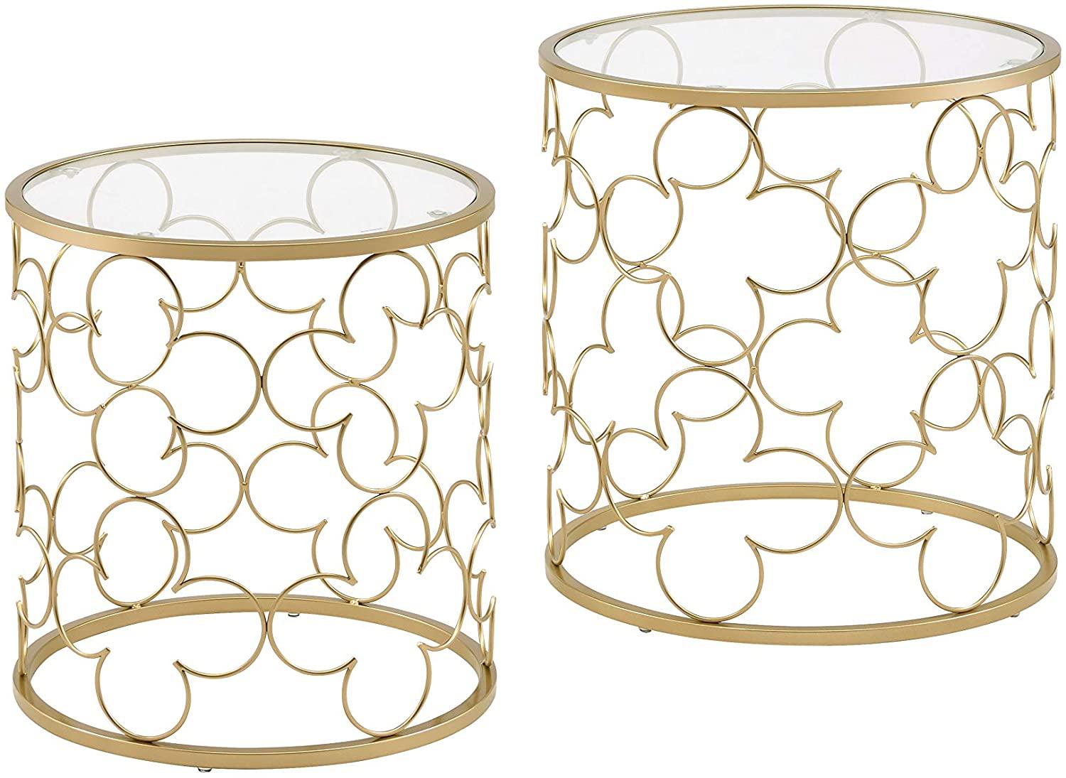 Classic Nesting Tables Flowie 82342 in Gold 