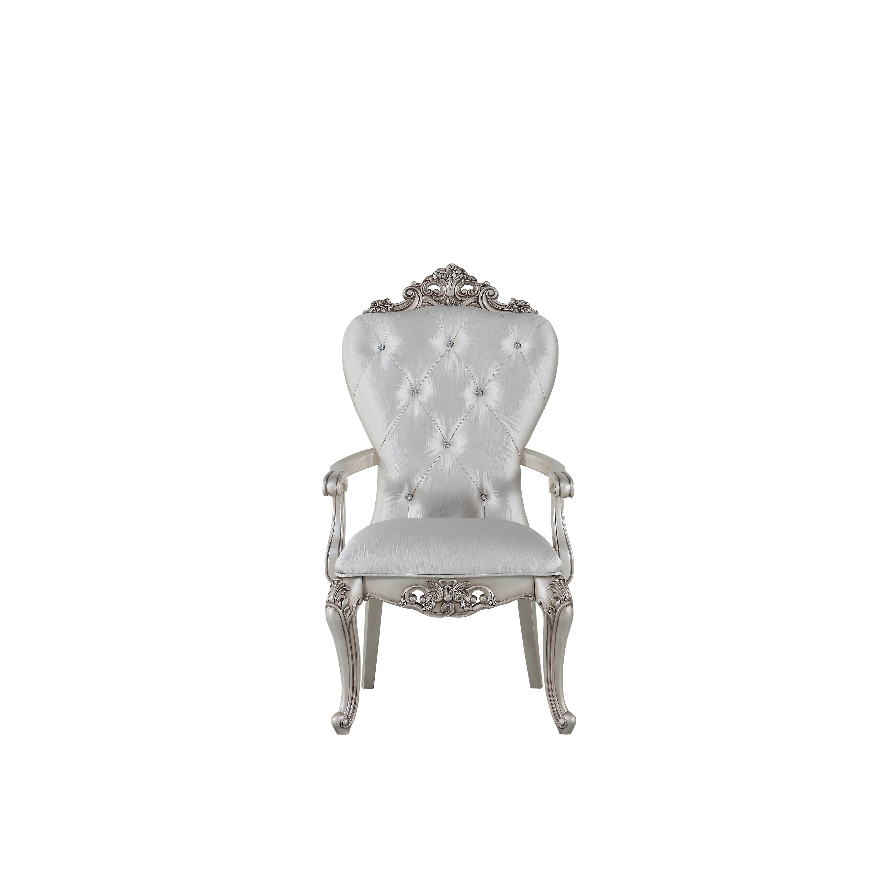 

    
Classic Cream & Antique White 2 Dining Arm Chairs by Acme Gorsedd 67443-2pcs
