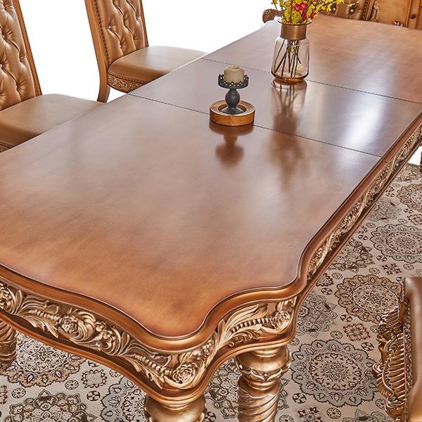 Classic Rectangle Table HD-1816 – DINING TABLE HD-D1816-1 in Light Brown, Gold 