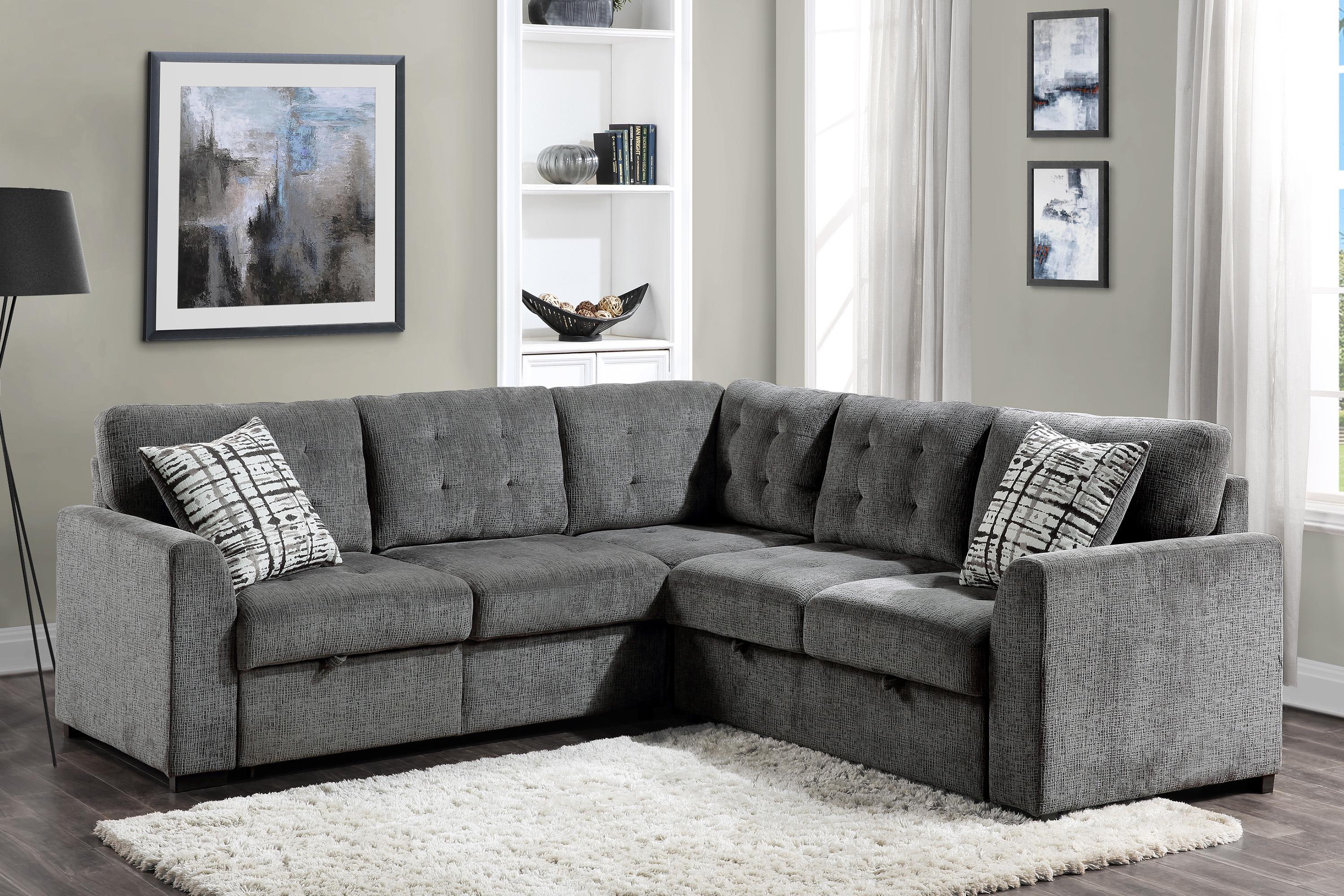 

    
 Photo  Classic Gray Chenille 3-Piece Sectional Homelegance 9311GY*SC Lanning

