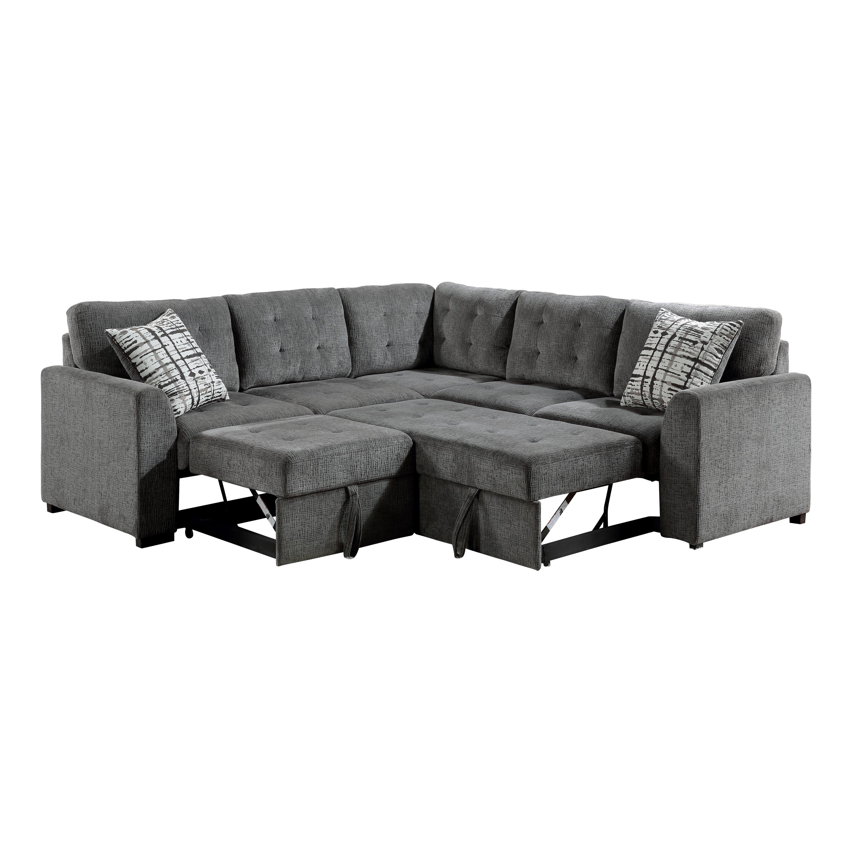 

    
Classic Gray Chenille 3-Piece Sectional Homelegance 9311GY*SC Lanning
