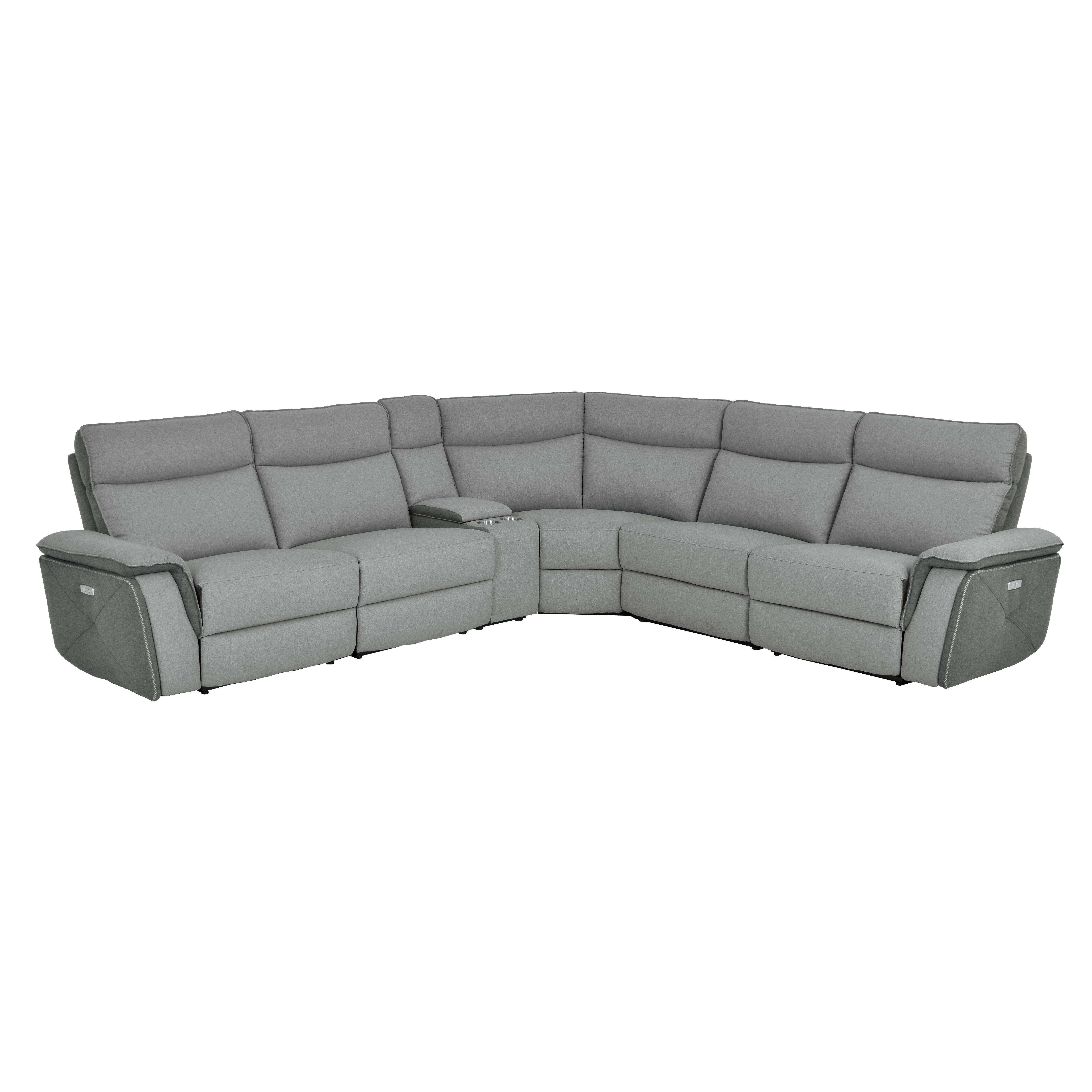 

    
Classic Gray Textured 6-Piece Power Reclining Sectional Homelegance 8259*6SCPWH Maroni
