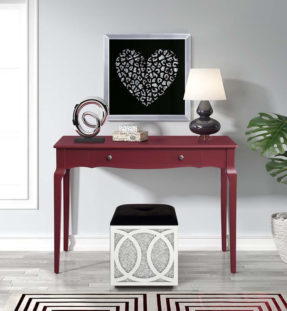 

    
Classic Red Finish Console Table by Acme Furniture AC00916 Alsen

