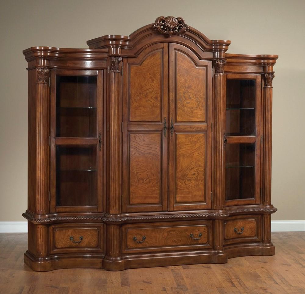 

    
Classic Wall Unit Armoire Dark Brown Finish Antique AA Importing 47460
