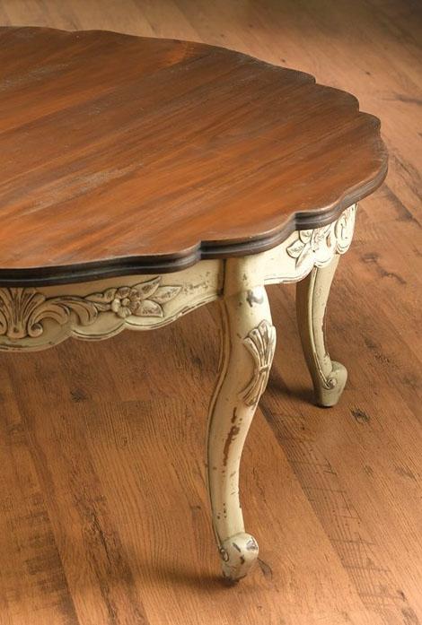 

    
Classic Walnut White Antique Finish Coffee Table Carved Wood by  AA Importing
