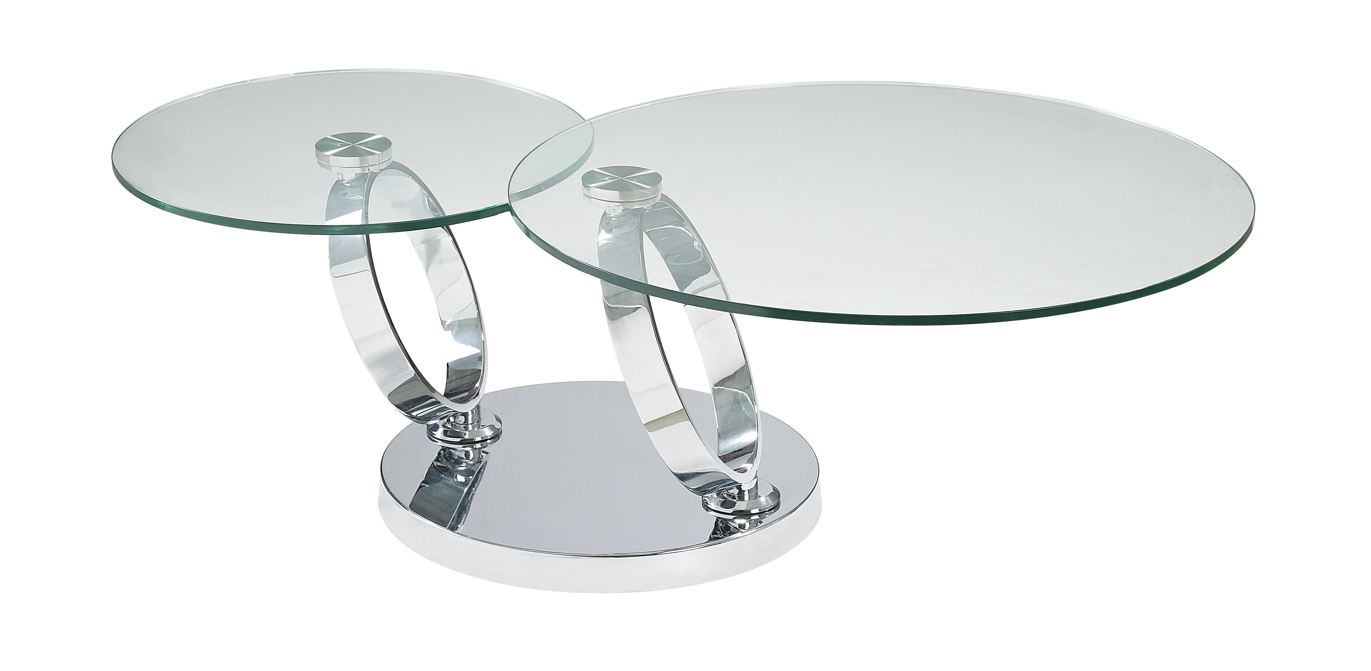 Contemporary, Modern Coffee Table Chicago 18883-CT in Chrome, Silver 
