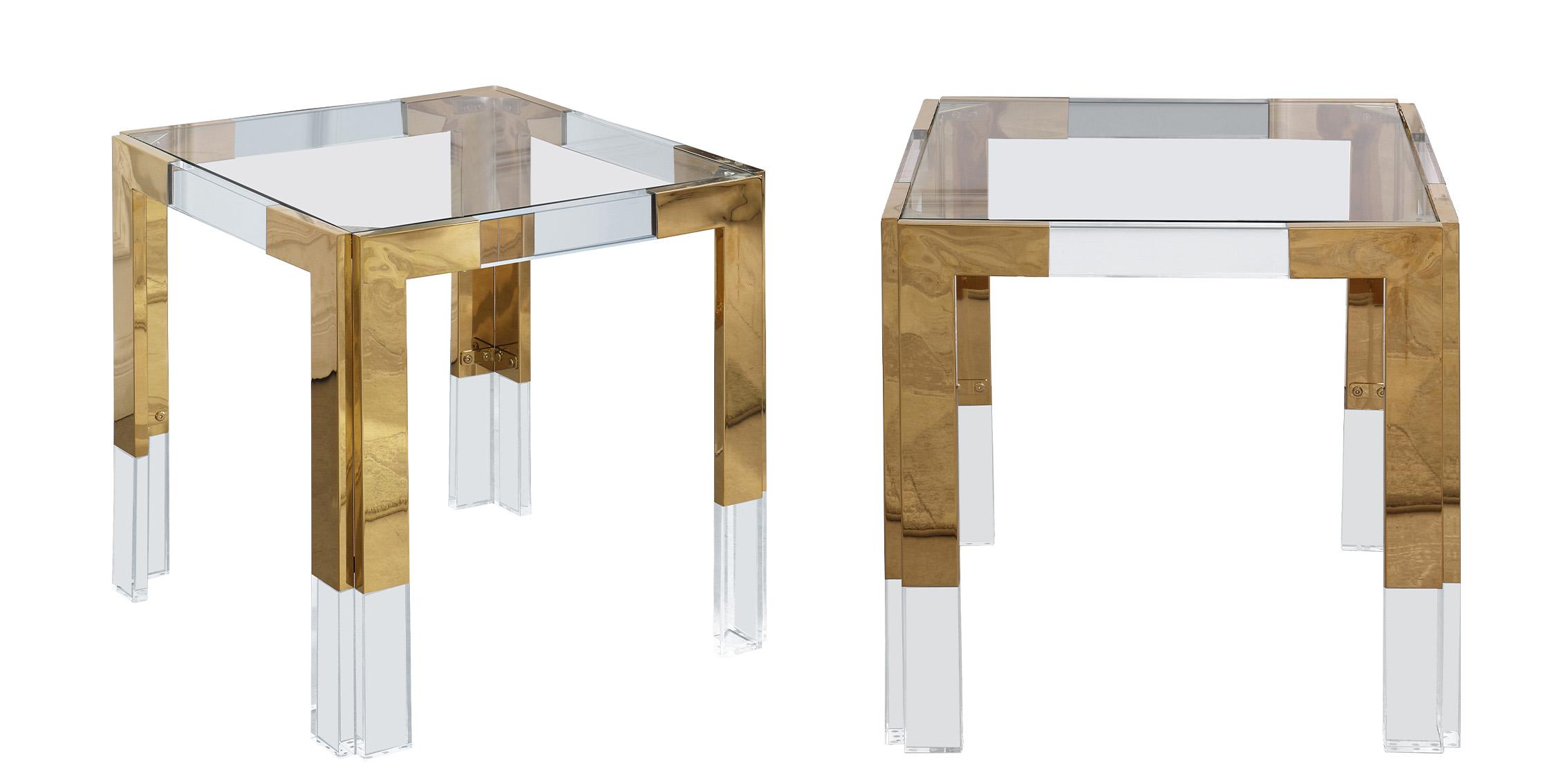 Contemporary End Table Set CASPER 200-ET 200-ET-Set-2 in Gold 