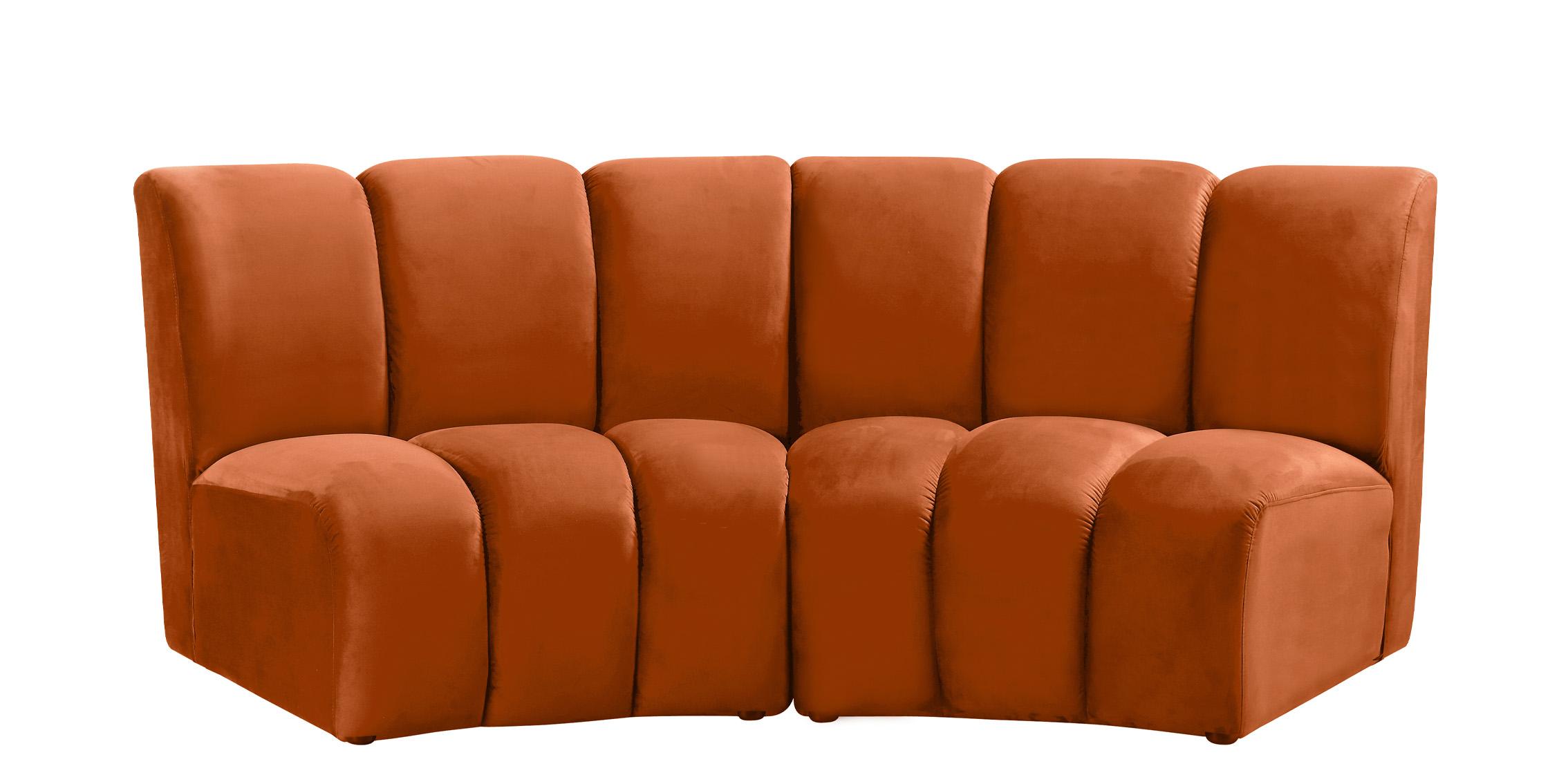 Contemporary, Modern Modular Sectional Sofa INFINITY 638Cognac-2PC 638Cognac-2PC in Cognac Velvet