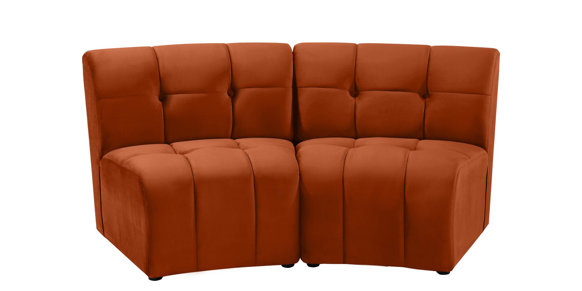 Contemporary, Modern Modular Sectional Sofa LIMITLESS 645Cognac-2PC 645Cognac-2PC in Cognac Velvet