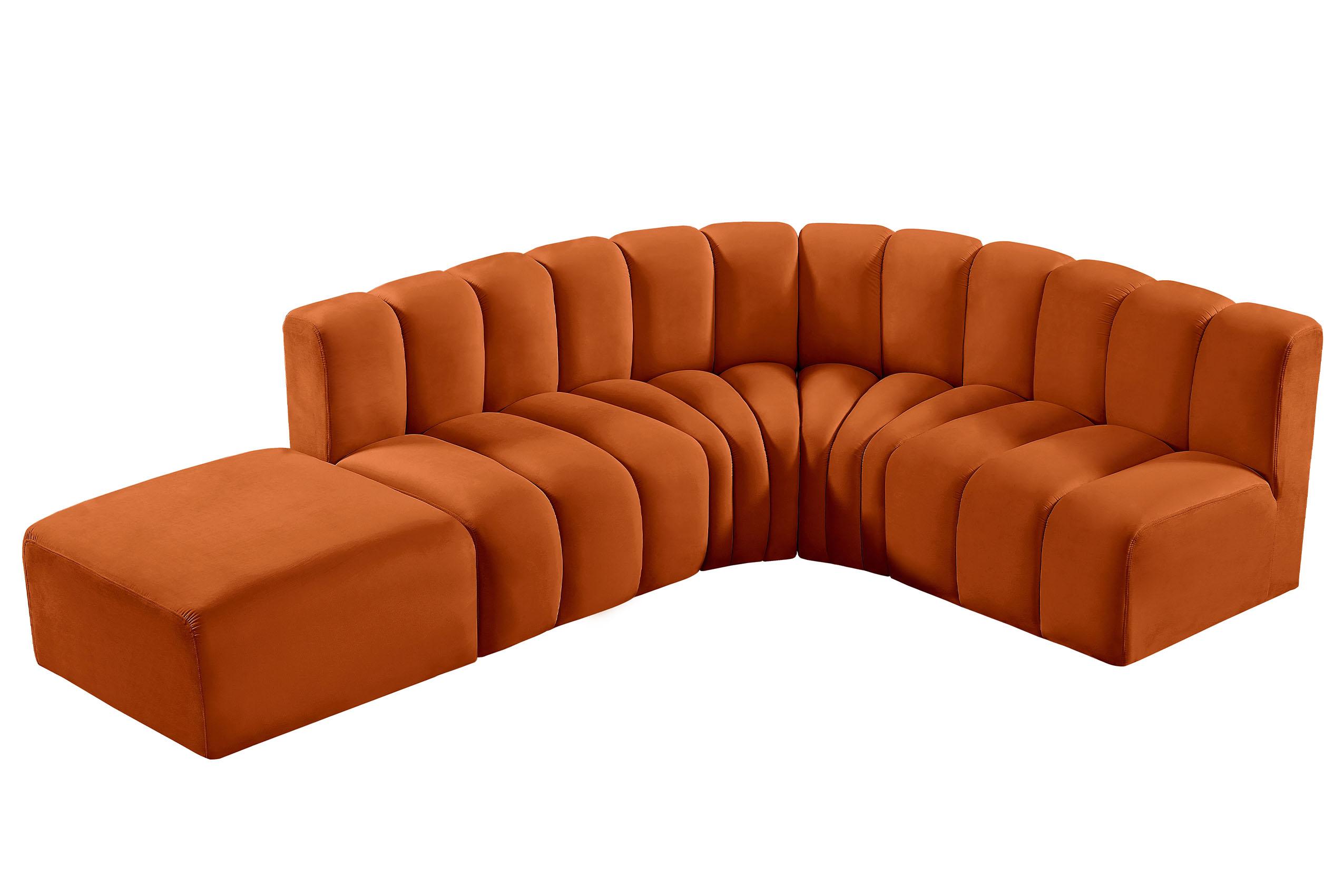 

    
103Cognac-S5C Meridian Furniture Modular Sectional Sofa
