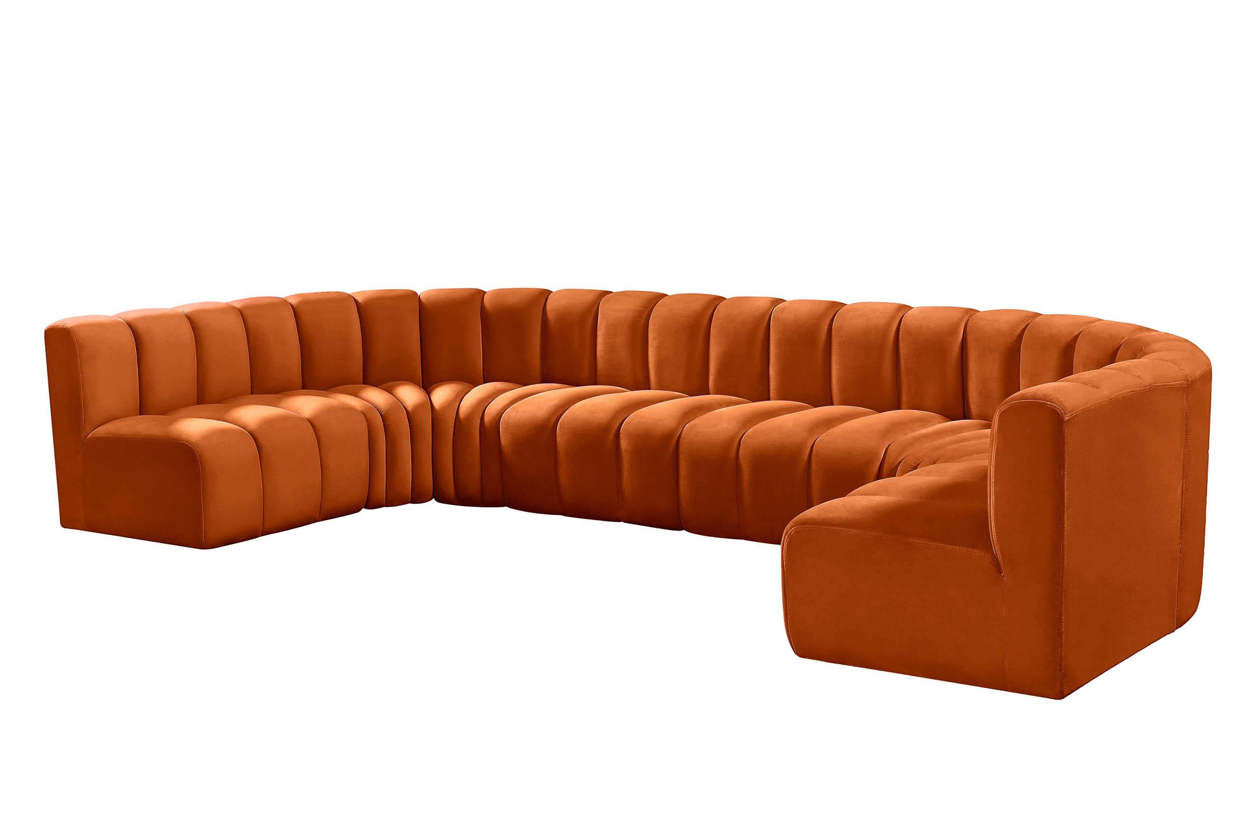 

    
103Cognac-S8A Meridian Furniture Modular Sectional Sofa

