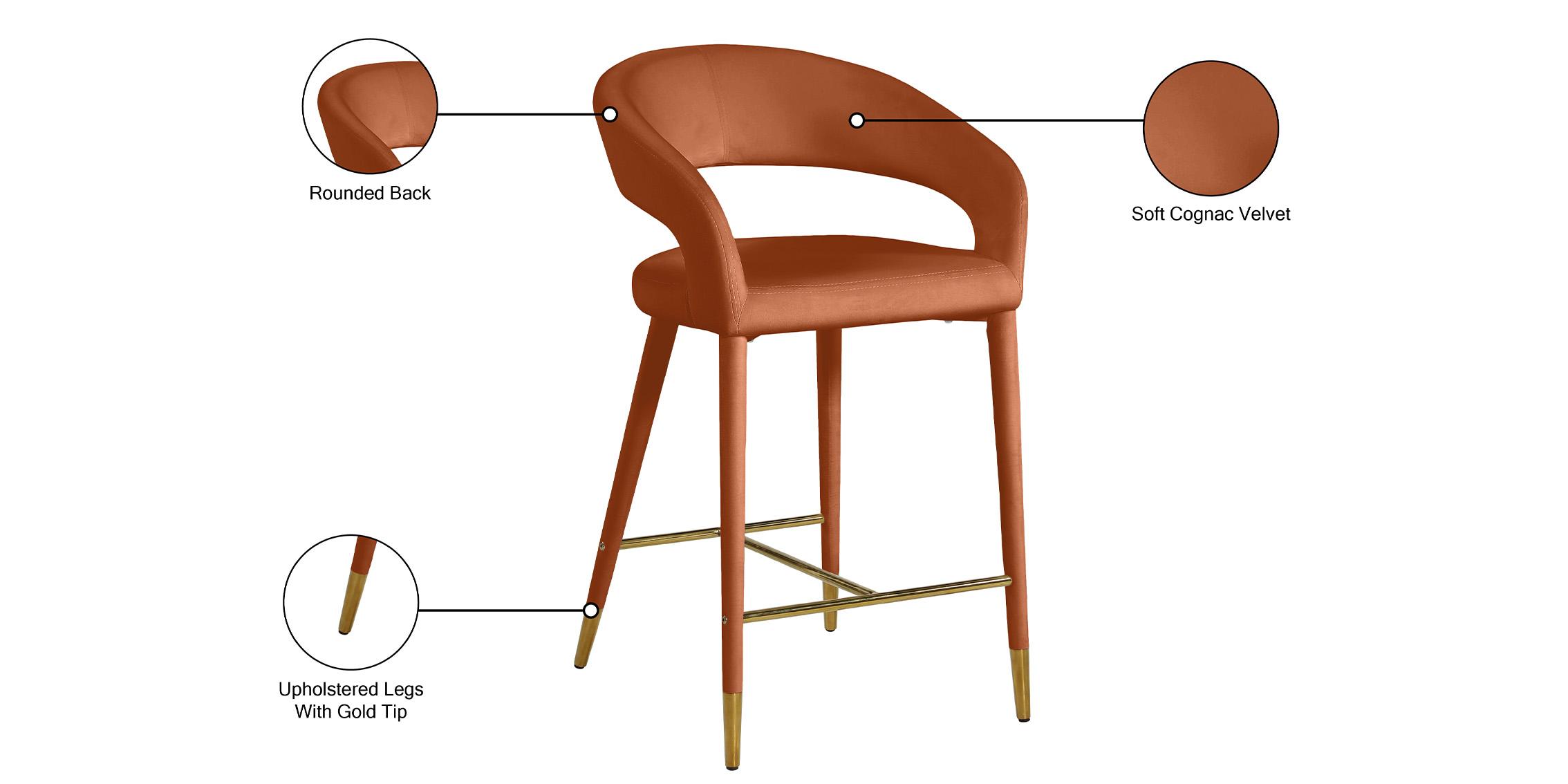 

        
Meridian Furniture DESTINY 540Cognac-C Counter Stools Set Cognac/Gold Velvet 094308263700
