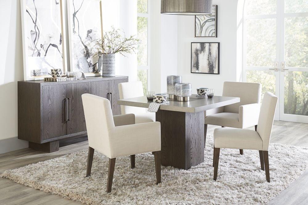 Contemporary Dining Table Set MODESTO FPBL60-6PC in Oak Veneers Fabric