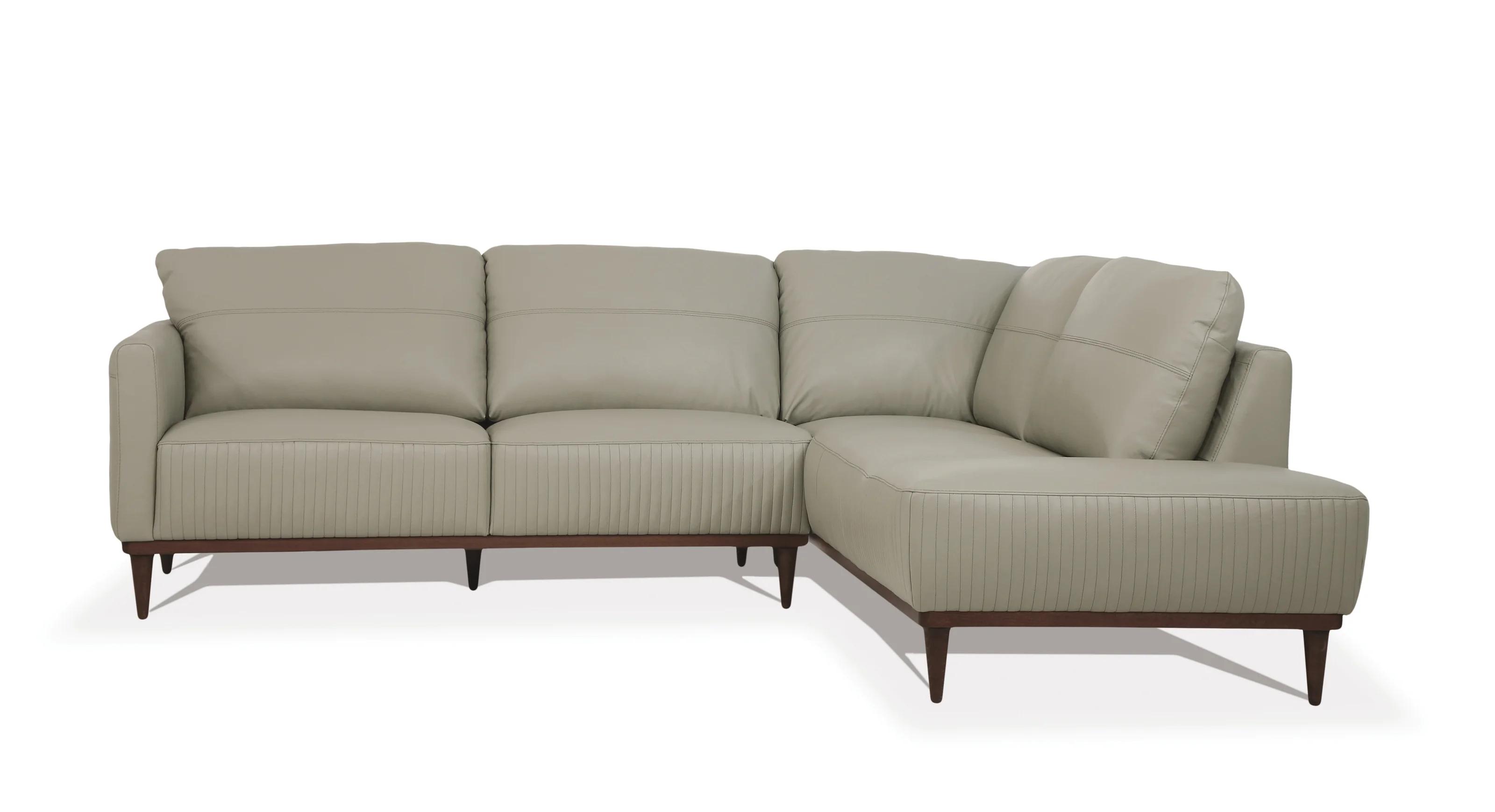 

    
Contemporary Airy Green Leather Right Hand Chase L-Shaped Sofa by Acme Tampa 54975
