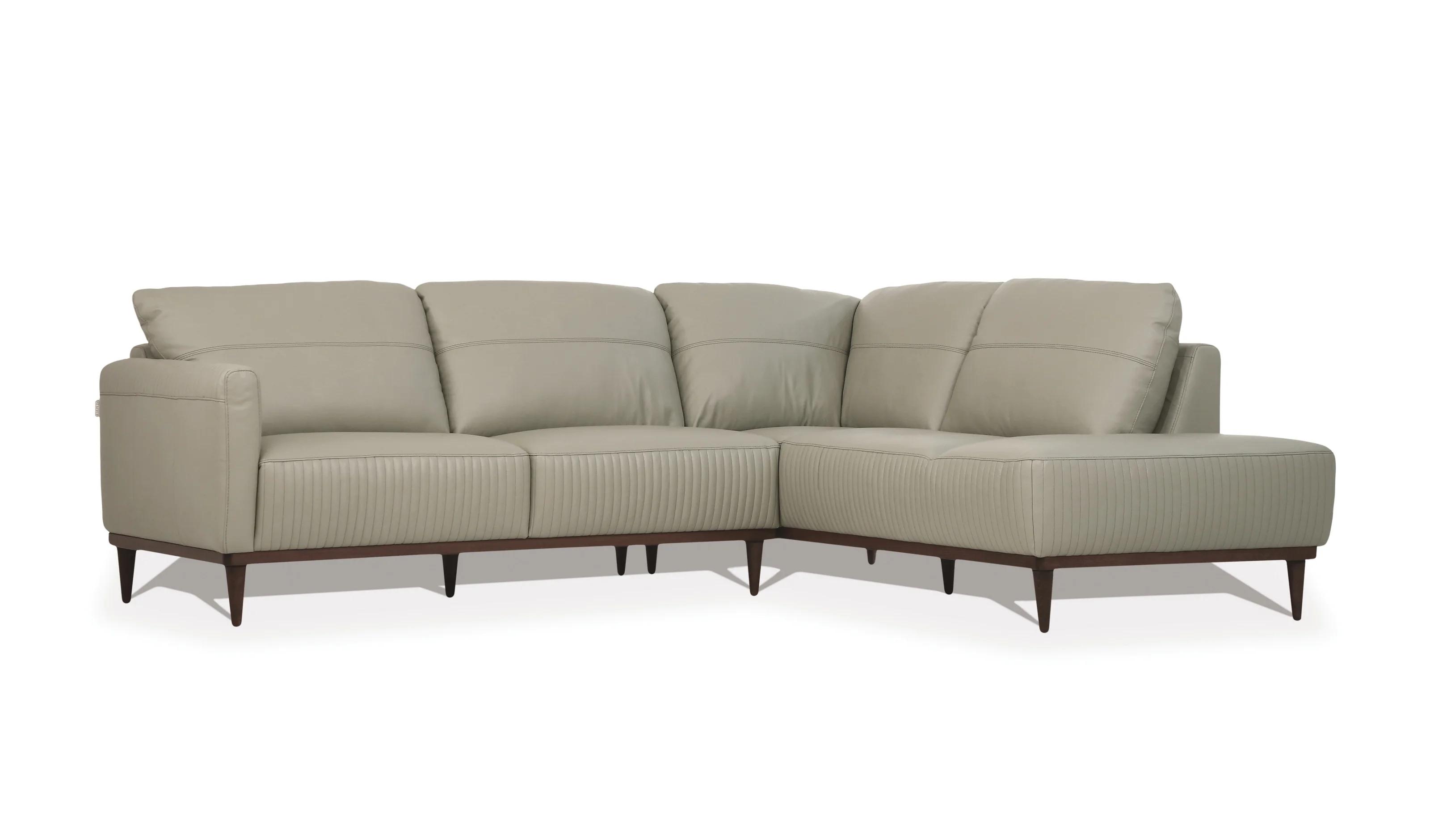 

    
Contemporary Airy Green Leather Right Hand Chase L-Shaped Sofa by Acme Tampa 54975
