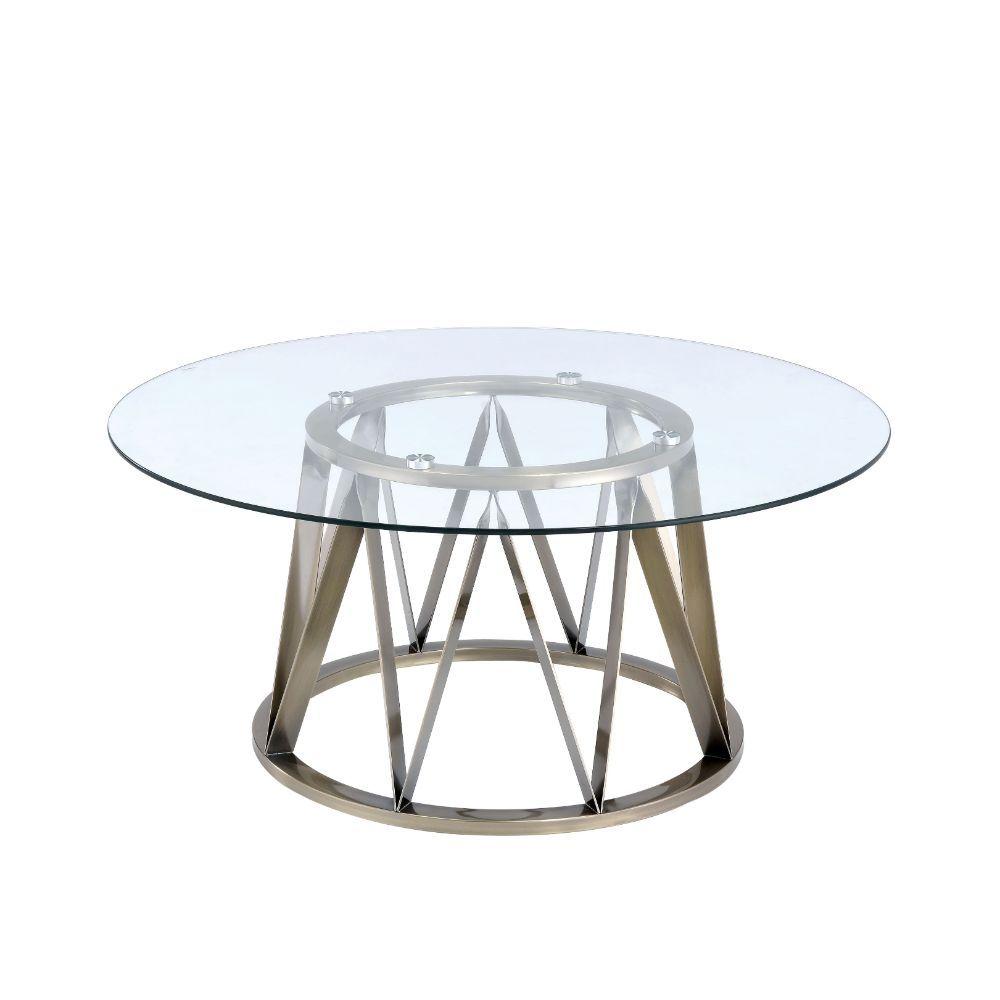 Contemporary, Modern Coffee Table Perjan 84485 in Antique Brass 