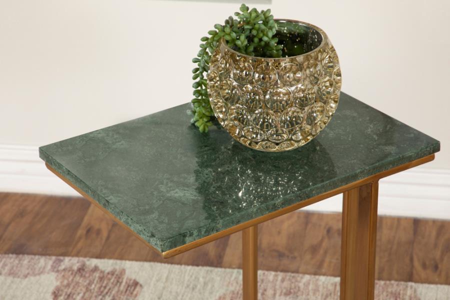 

    
Contemporary Antique Gold & Green Marble Accent Table Coaster 936035
