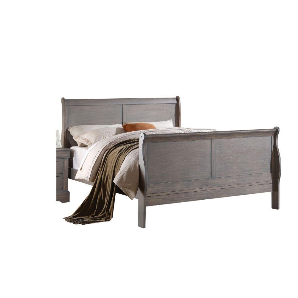 Contemporary, Rustic Full bed Louis Philippe III 25510F in Gray 