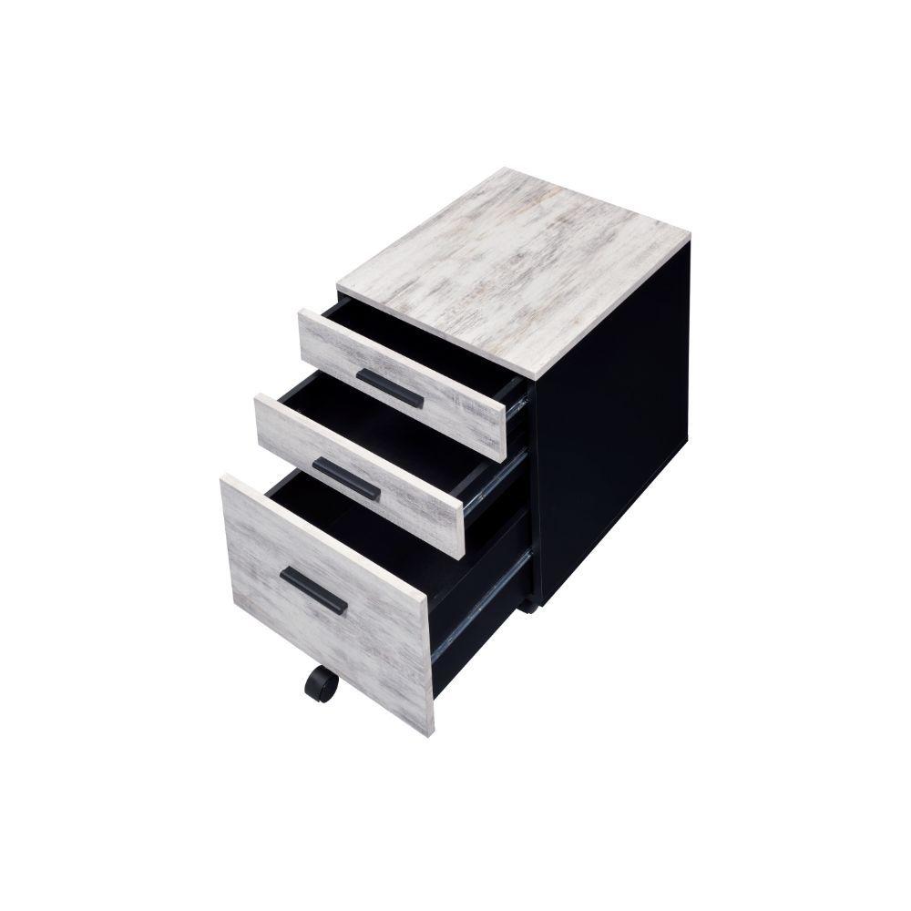 

    
 Order  Contemporary Antique White & Black Finish Office Desk + Side Cabinet by Acme 92802 92918  Safea/Jurgen
