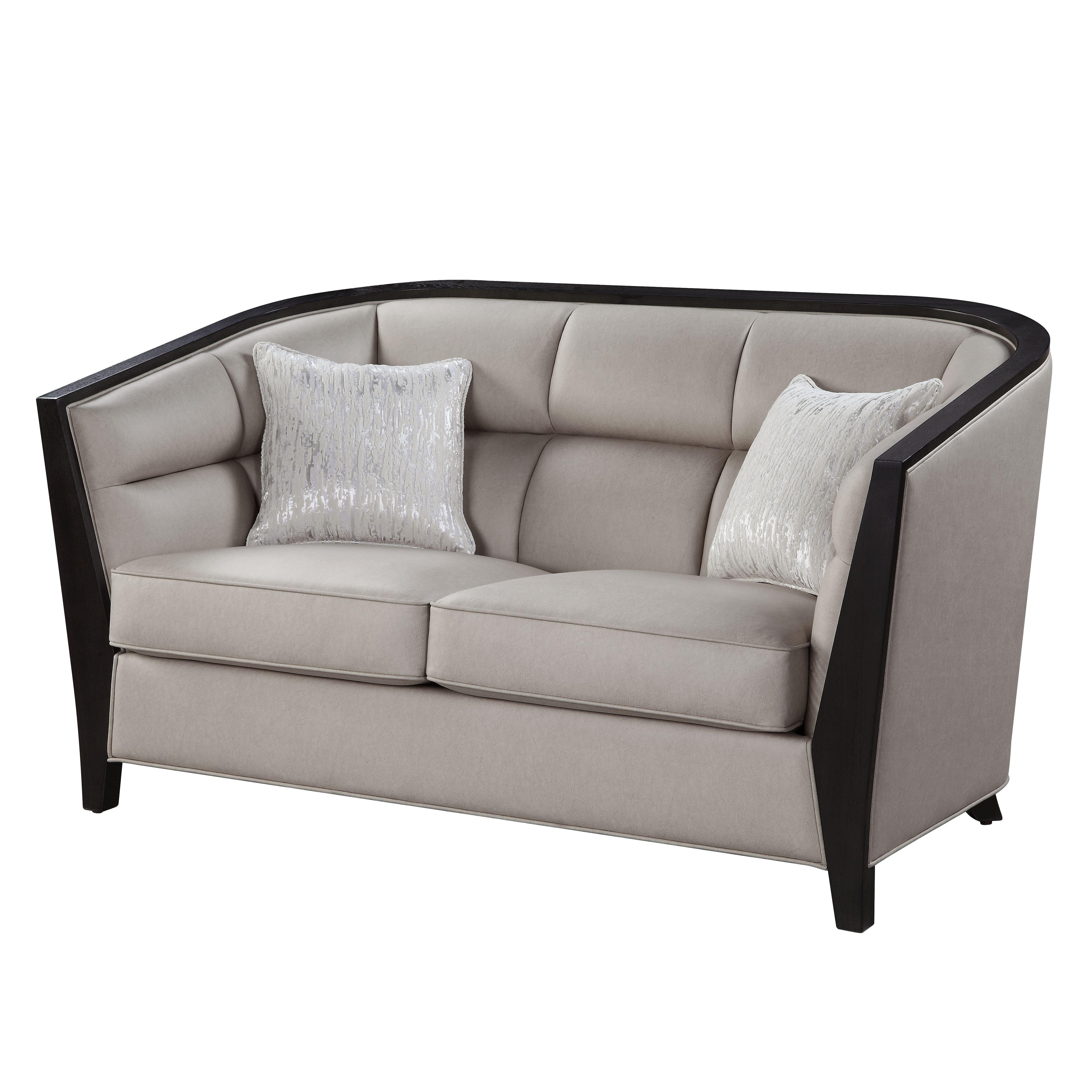 Contemporary, Classic Loveseat Zemocryss 54236 in Beige Fabric