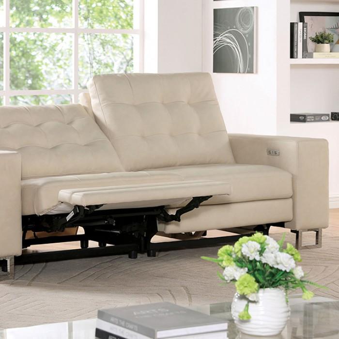 

    
Contemporary Beige Leatherette Power Loveseat Furniture of America CM6735BG-PM-LV Abberton
