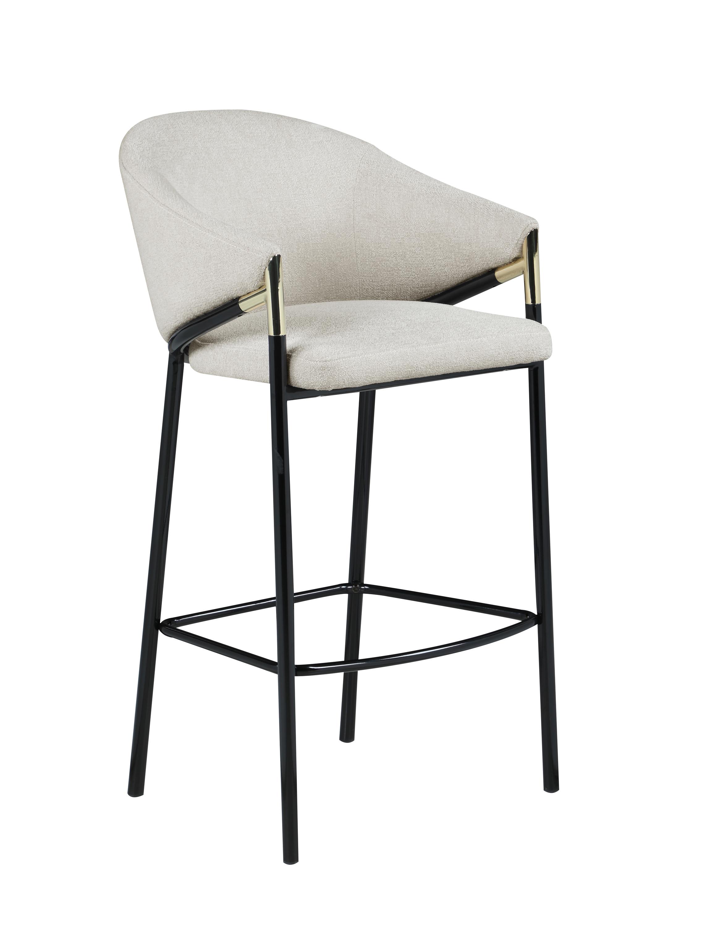 

    
Contemporary Beige Linen-like Fabric Bar Stool Set 2pcs Coaster 183437

