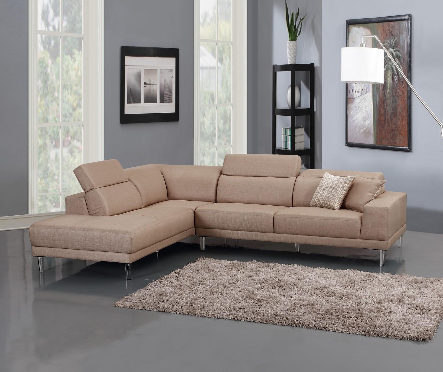 

    
Contemporary Beige Microfiber Sectional LAF Global United 632
