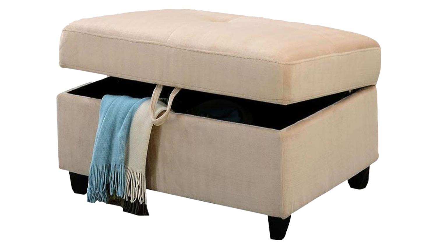 

    
Acme Furniture Belville Sectional w/ Ottoman Beige 52705-4pcs
