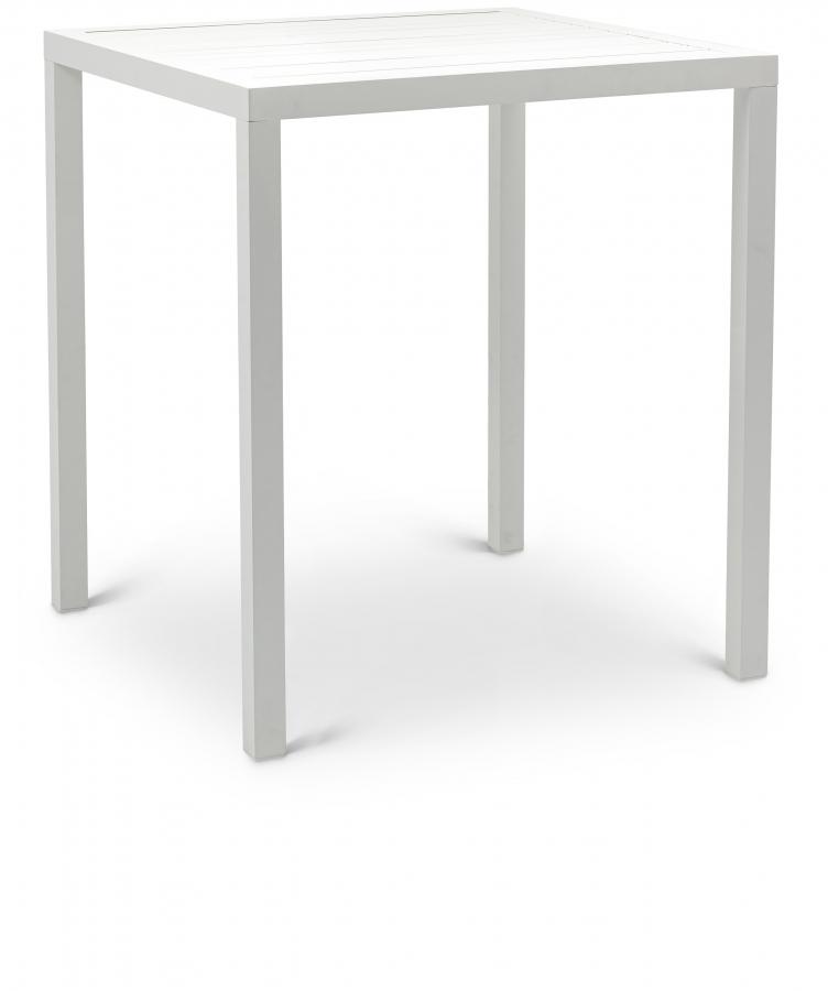 

    
Contemporary Beige/White Aluminium Patio Bar Set 5PCS Meridian Furniture Maldives 345White-T-5PCS
