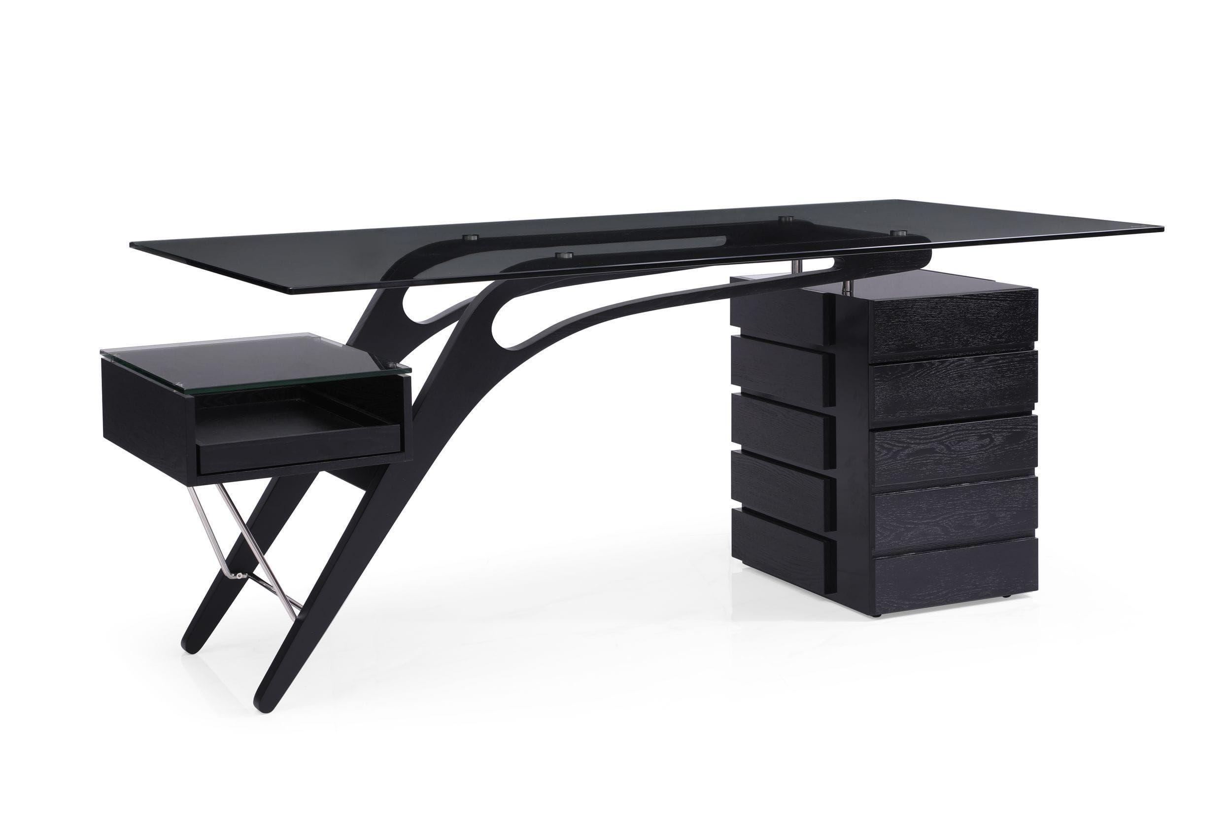 

    
VIG Furniture Suffolk Writing Desk with Bookcase Black VGVCBT001-BLK-2pcs

