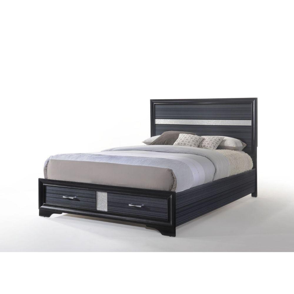 

    
Contemporary Black Eastern King Bed w/ Storage by Acme Naima 25897EK
