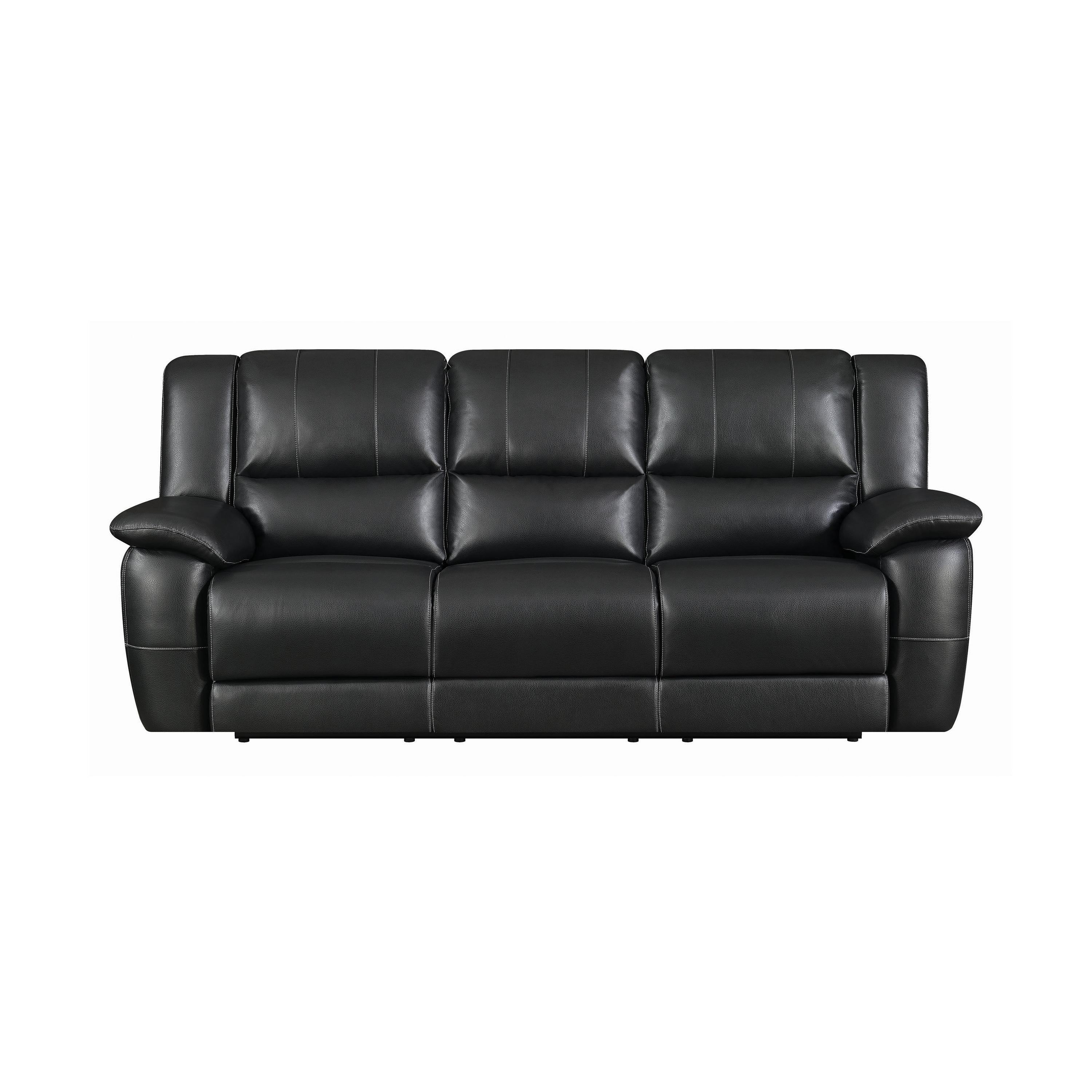 

    
Contemporary Black Faux Leather Living Room Set 2pcs Coaster 601061-S2 Lee
