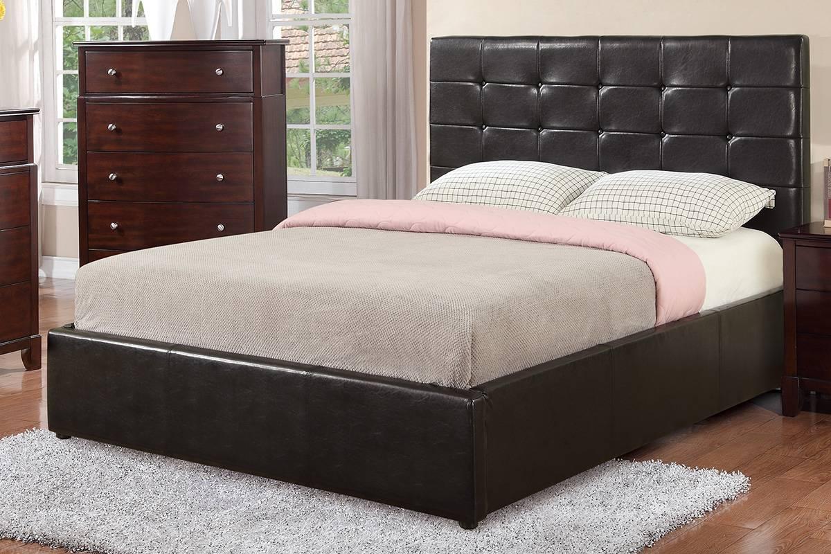 Contemporary Storage Bed F9250 F9250F in Black Faux Leather