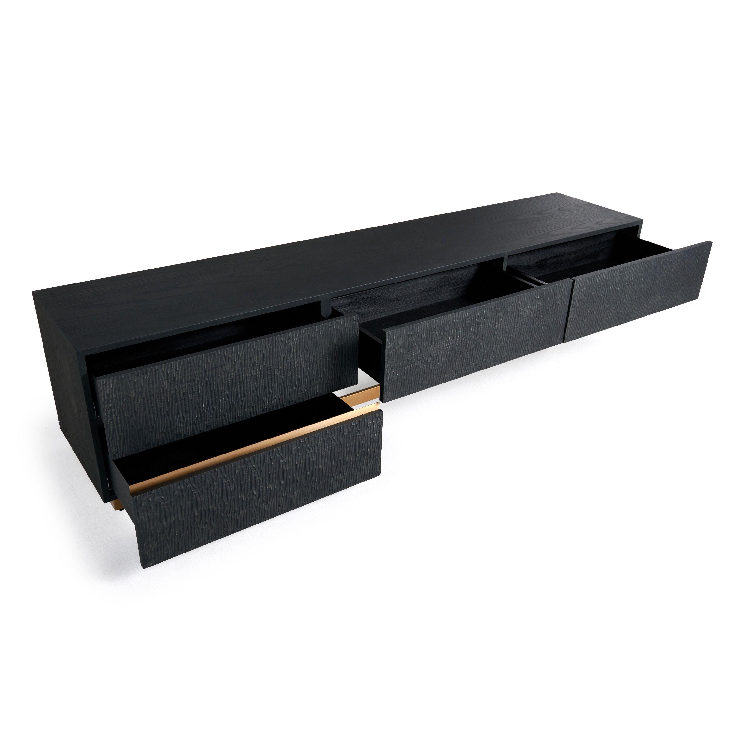 

    
 Order  Contemporary Black/Gold Ash Veneer TV Stand VIG Furniture Modrest Tasha VGVCTV2308
