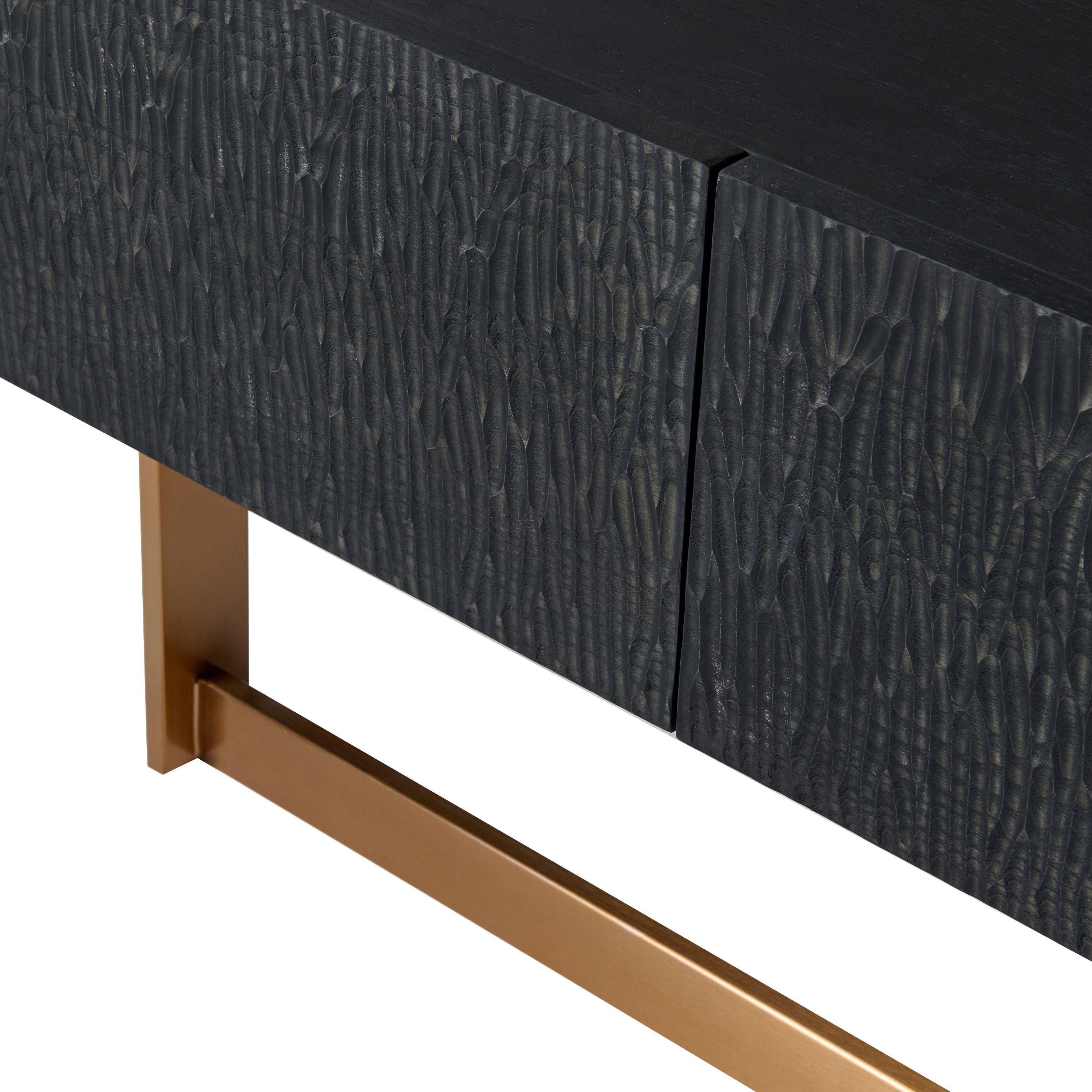 

    
Contemporary Black/Gold Ash Veneer TV Stand VIG Furniture Modrest Tasha VGVCTV2308
