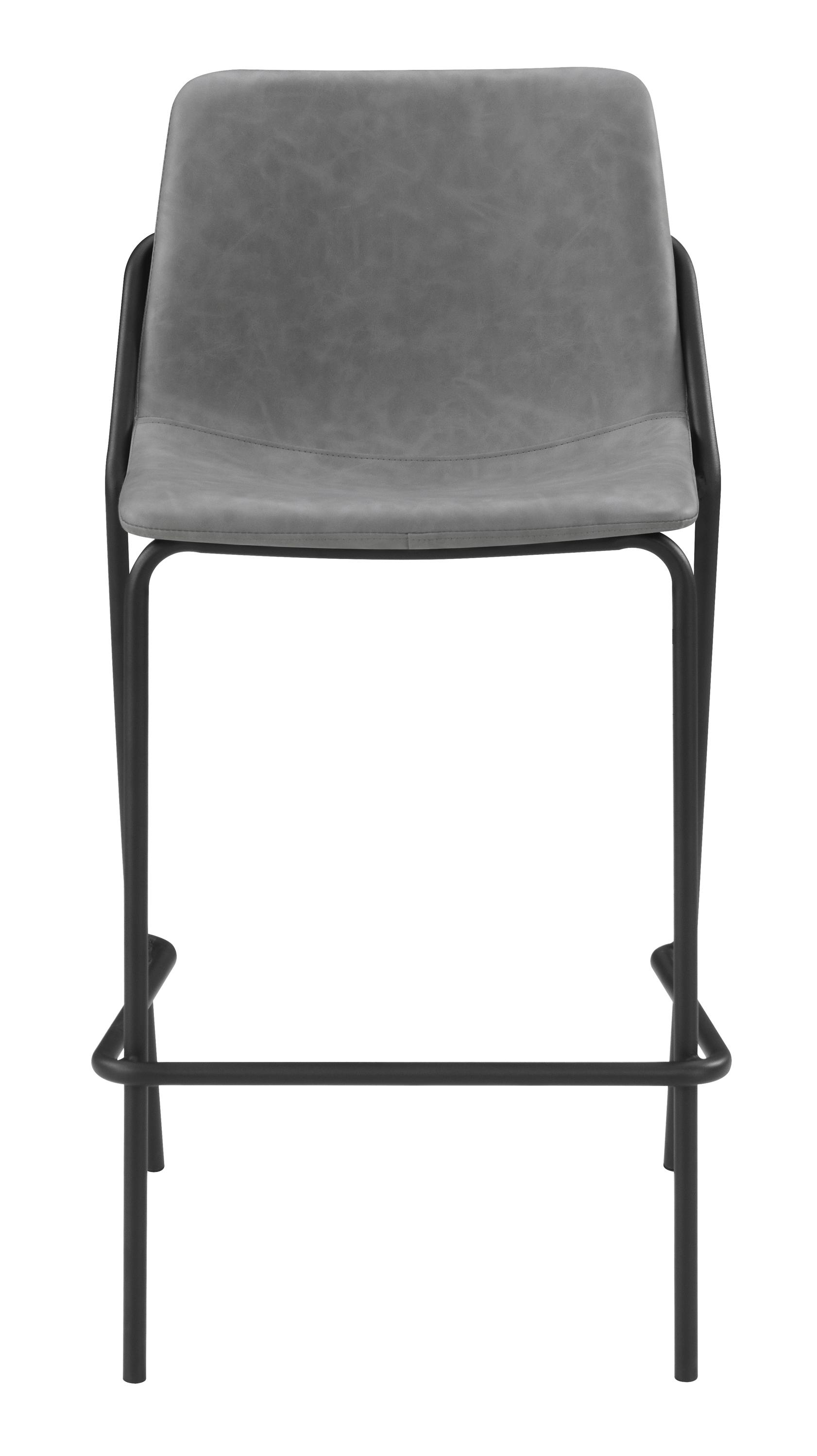 Contemporary Bar Stool Set 183453 183453 in Gray Leatherette