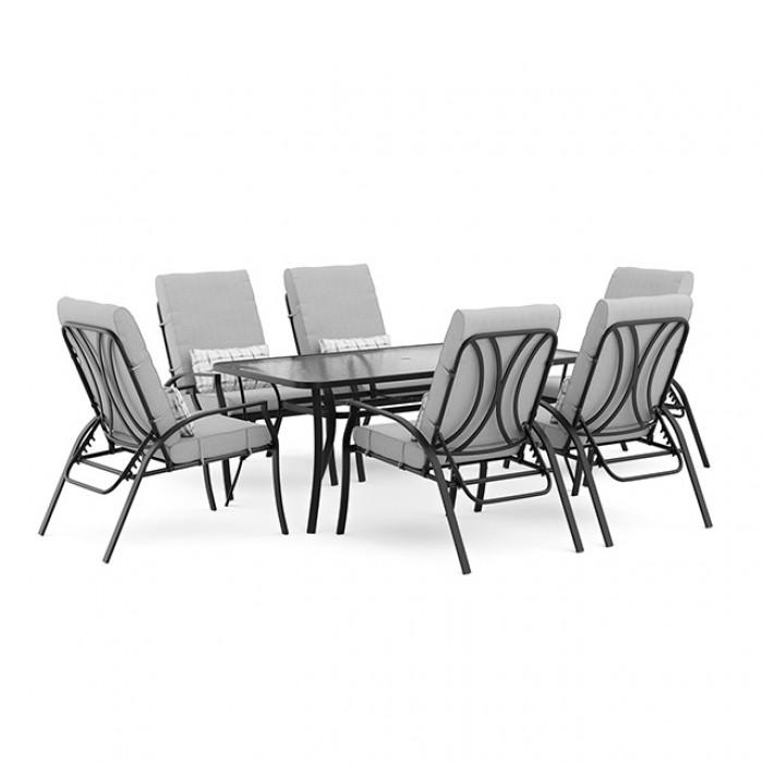

    
Furniture of America Palma Outdoor Adjustable Chair Set 6PCS GM-2023-6PK Patio Club Recliner Gray/Black GM-2023-6PK
