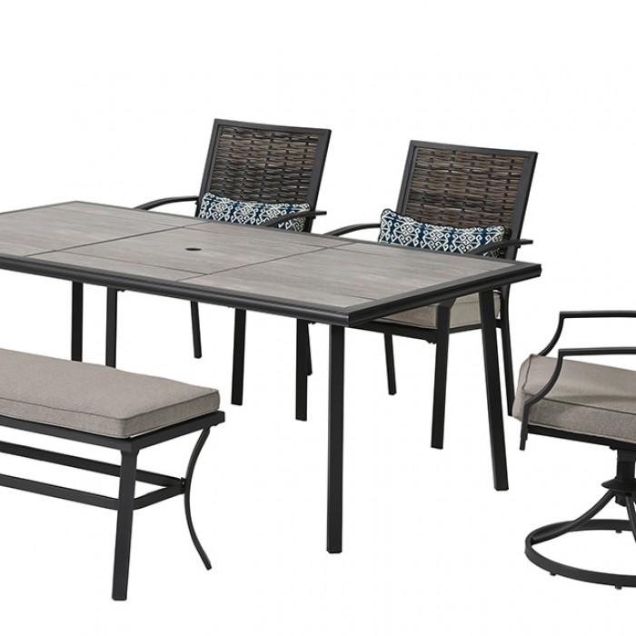 Contemporary Patio Dining Table Sintra Patio Dining Table GM-2008 GM-2008 in Gray, Black 