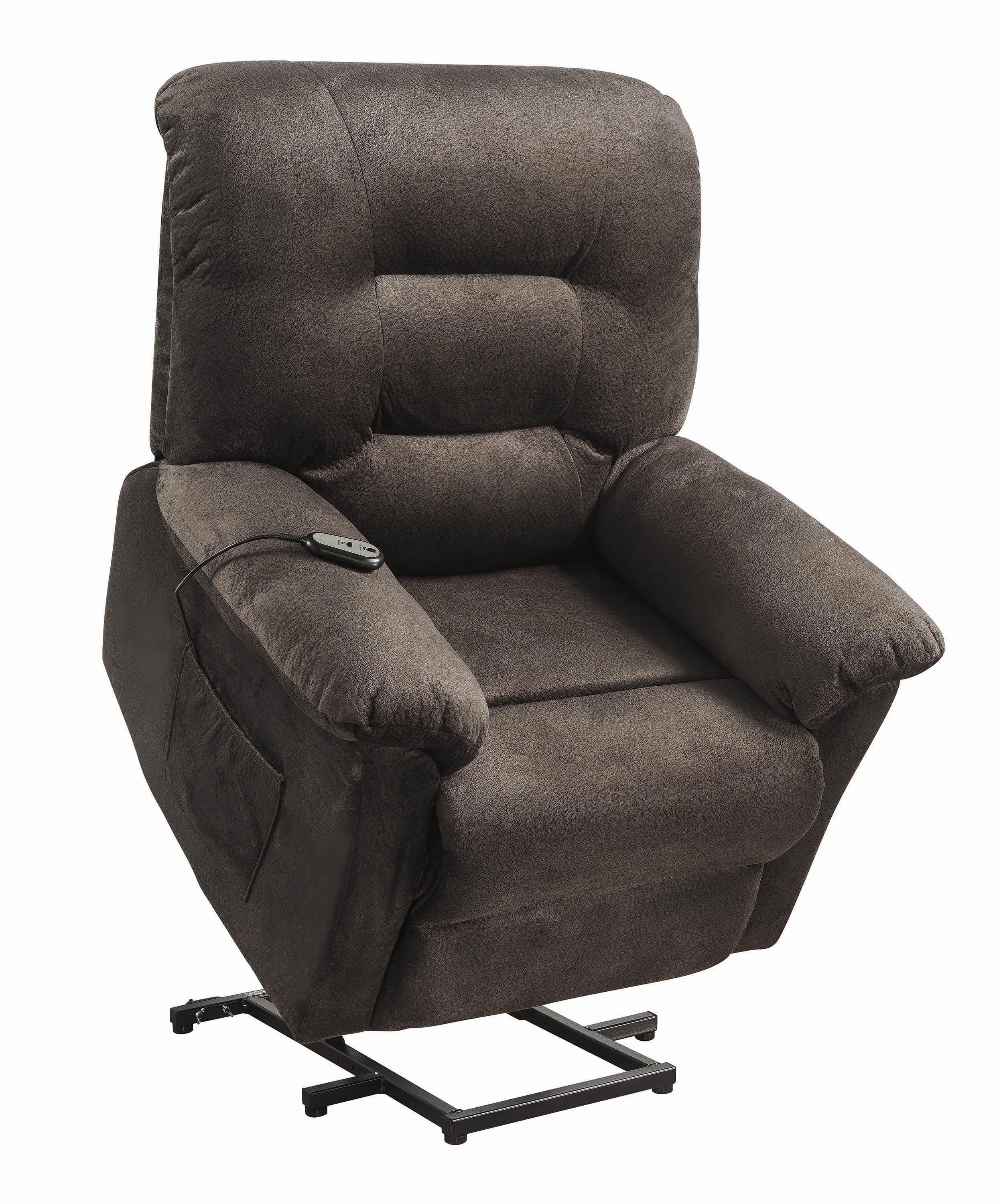 Contemporary Power lift recliner 600416 600416 in Black Leather
