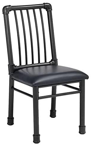 Contemporary Side Chair Set Caitlin 72037-2pcs in Oak, Black PU