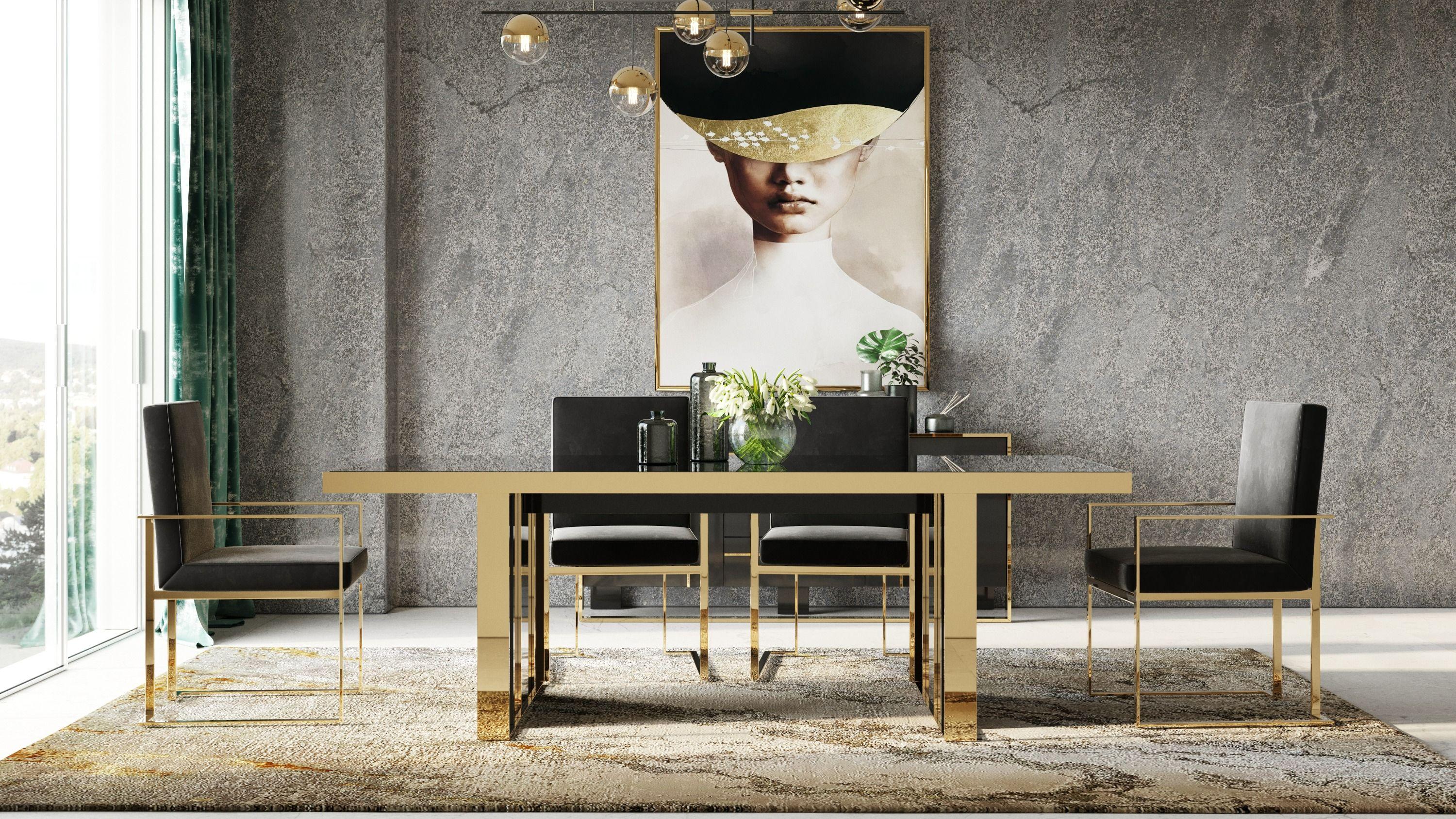 

    
Contemporary Black/Rosegold Stainless Steel Dining Room Set 7PCS VIG Furniture Nova Domus VGVCT-A002

