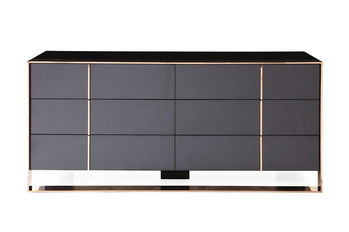 

    
Contemporary Black/Rosegold Stainless Steel Dresser With Mirror 2PCS VIG Furniture Nova Domus VGVC-A002-D-2PCS
