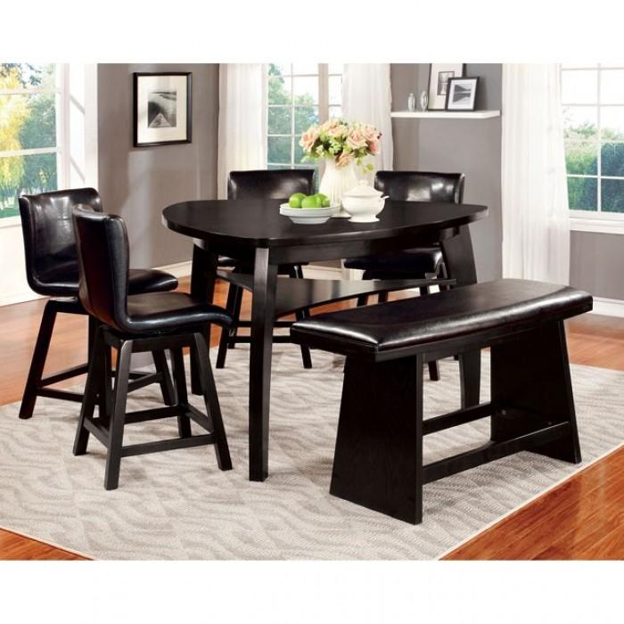 

    
Contemporary Black Solid Wood Counter Room Set 4pcs Furniture of America Hurley
