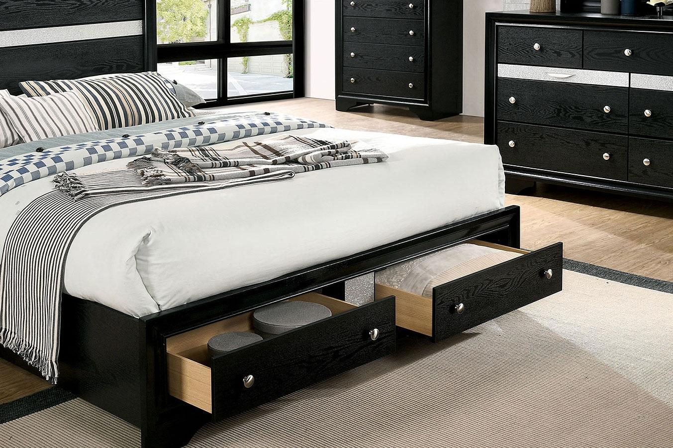 

                    
Furniture of America CM7552BK-Q-5PC Chrissy Storage Bedroom Set Black  Purchase 
