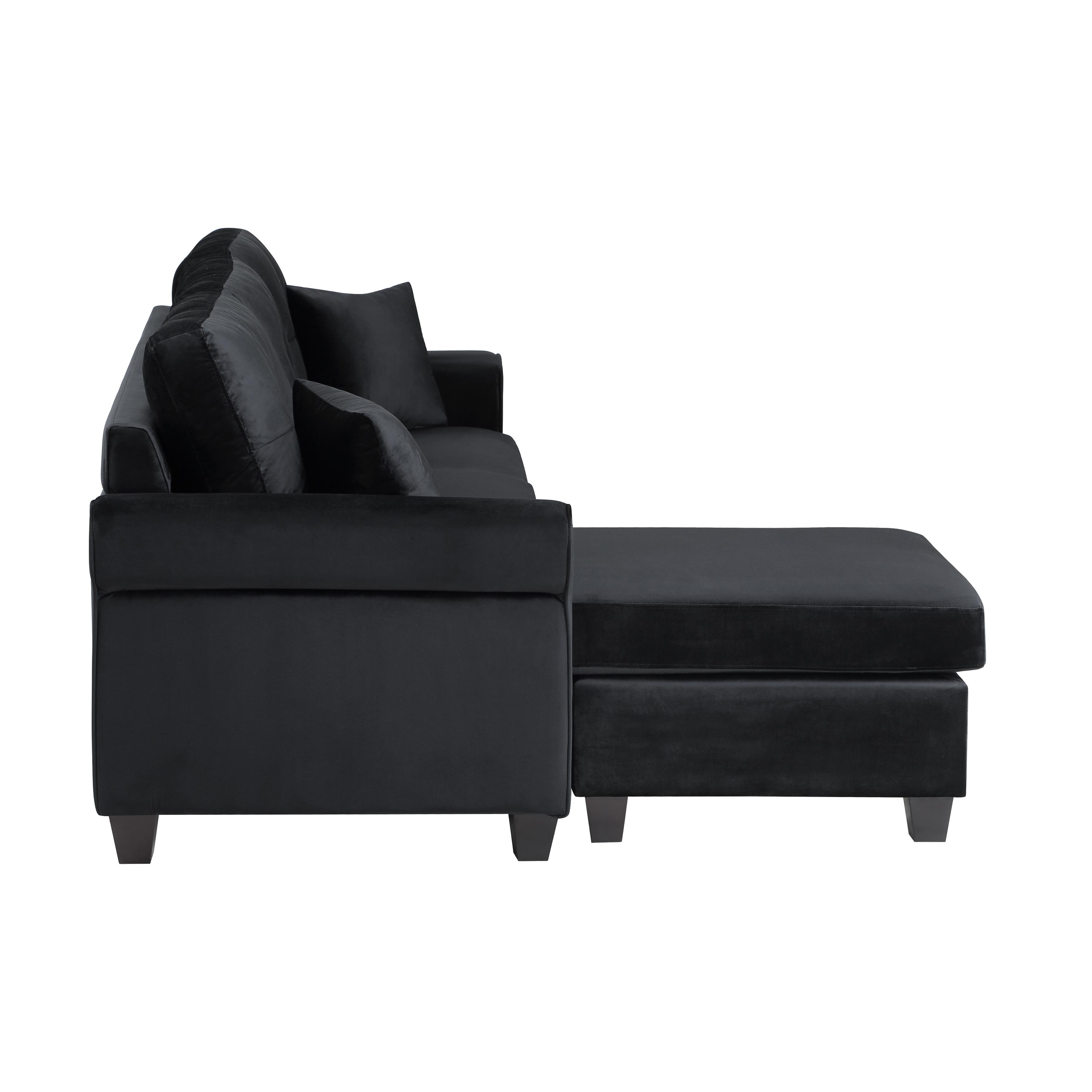 

    
 Order  Contemporary Black Solid Wood Reversible Sofa Chaise Homelegance 9411BK-3SC Monty
