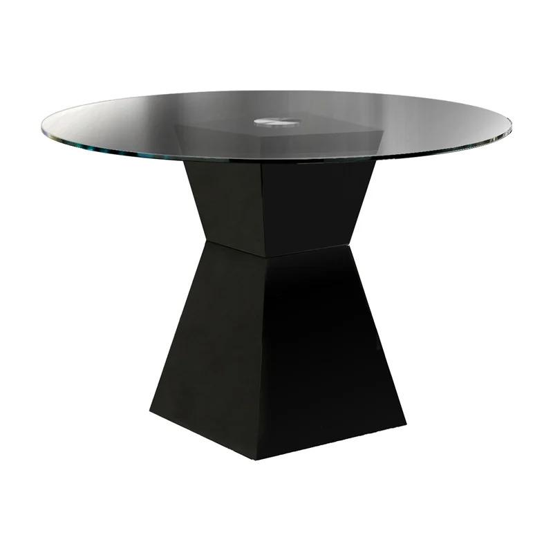 

    
Contemporary Black Tempered Glass Dining Table Furniture of America CM8371BK-T Mauna

